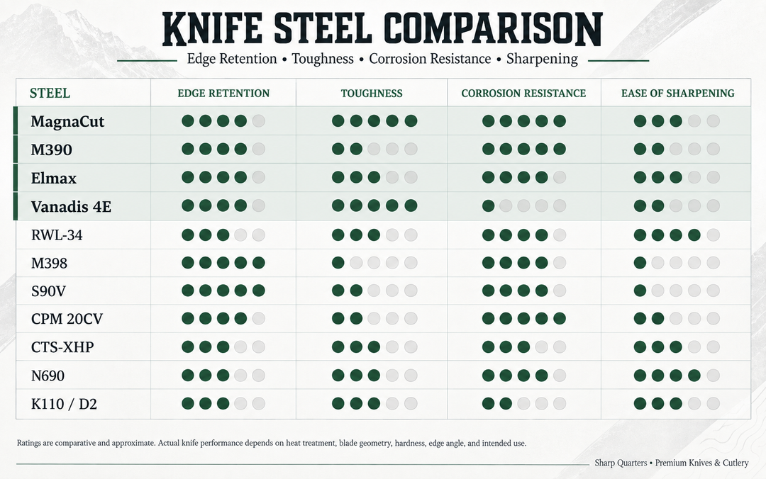 Knife Steel Guide: MagnaCut, M390, Elmax, Vanadis 4E & More Explained
