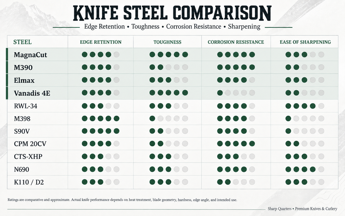 Knife Steel Guide: MagnaCut, M390, Elmax, Vanadis 4E & More Explained