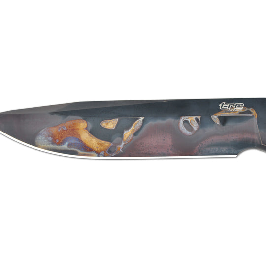 Apocalyptic finish blade on TRC Apocalypse survival knife