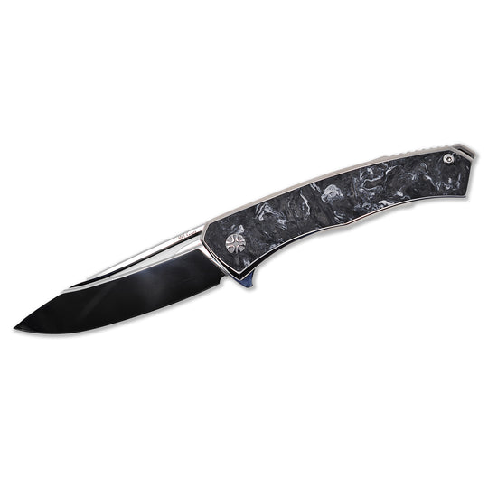 NL Knives Aurum Ultimate Custom flipper with Carbon Fiber handle and M398 steel blade