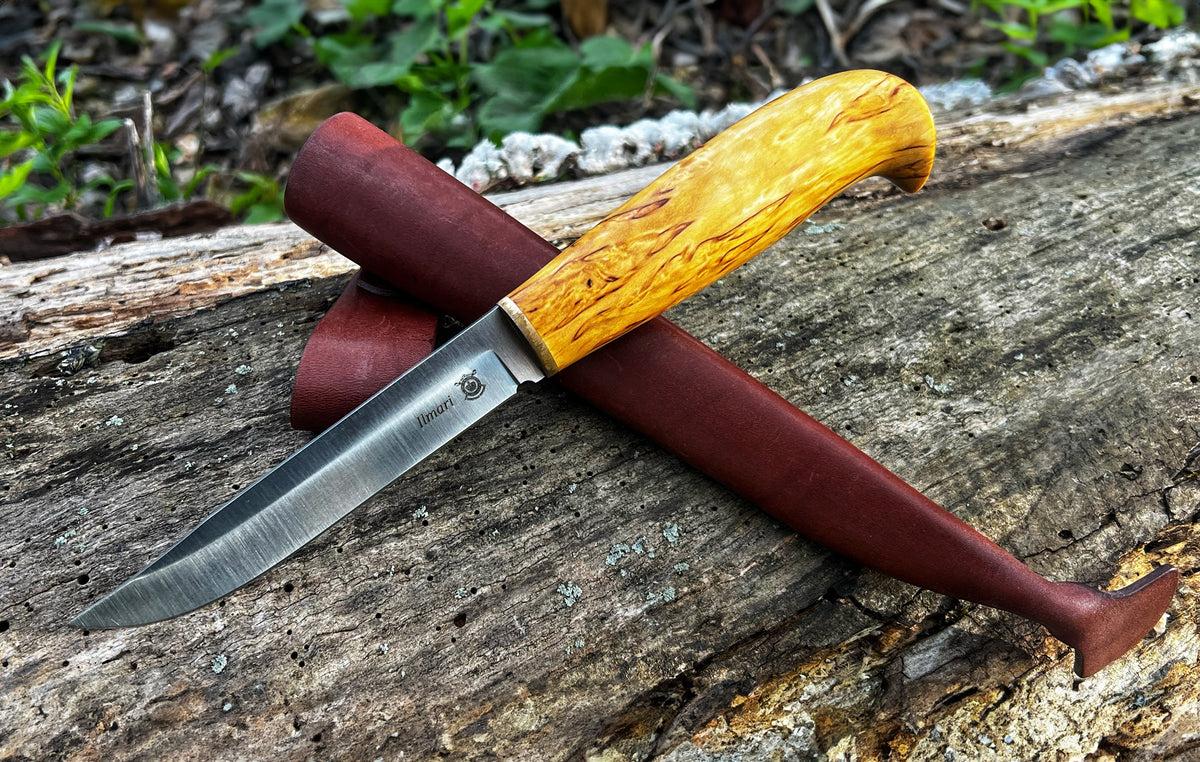 Ilmari - Finnish style knife (Finka) on the tree