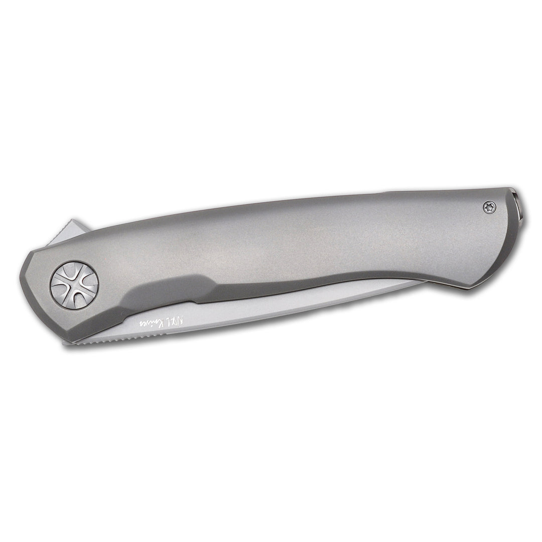 NL Knives NoWa EDC stonewashed titanium handle