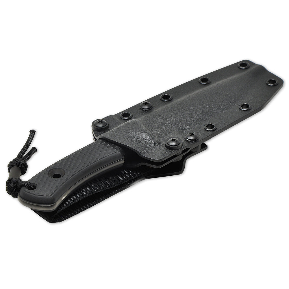 Kydex sheath detail for TRC South Pole DLC tactical knife.