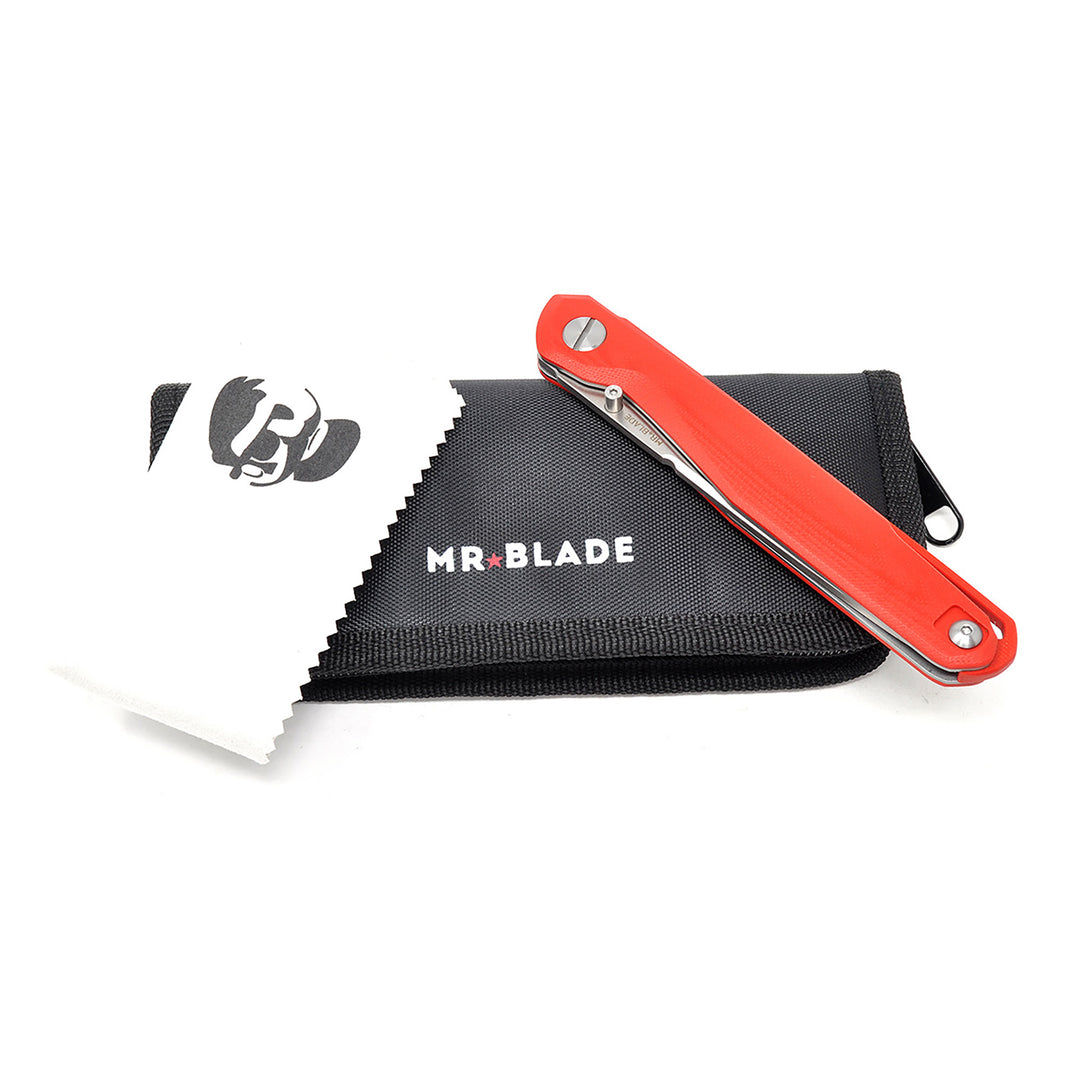 Mr. Blade Astris Red with zipper pouch and branded cloth