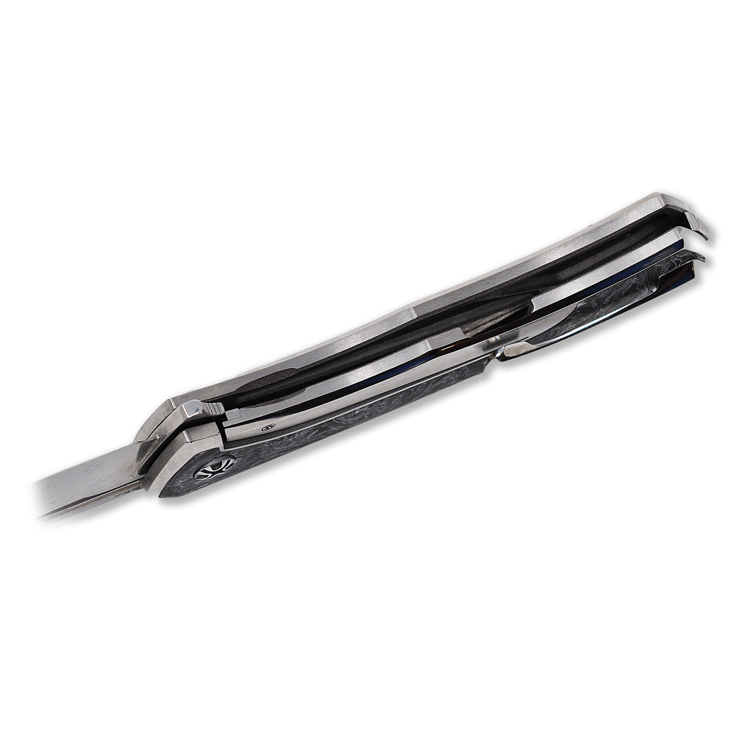 liner lock in  Aurum Ultimate Custom Raindrop Edition folding knife by NL Knives.