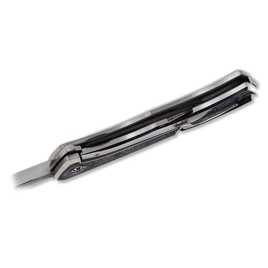 liner lock in  Aurum Ultimate Custom Raindrop Edition folding knife by NL Knives.