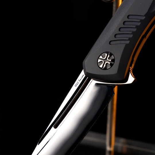 Custom pivot and titanium handle details