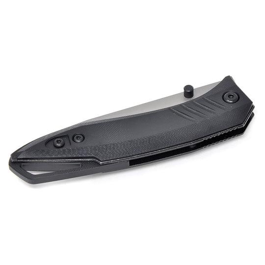 Closed Mr. Blade Bang with Black G10 scales.