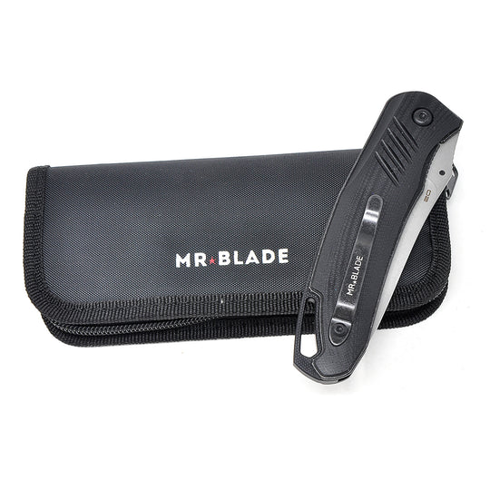 Mr. Blade HIT with zipper pouch and branded cloth.