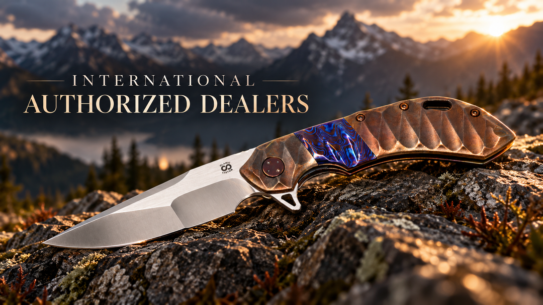 Olamic Wayfarer 247 knife on the rock