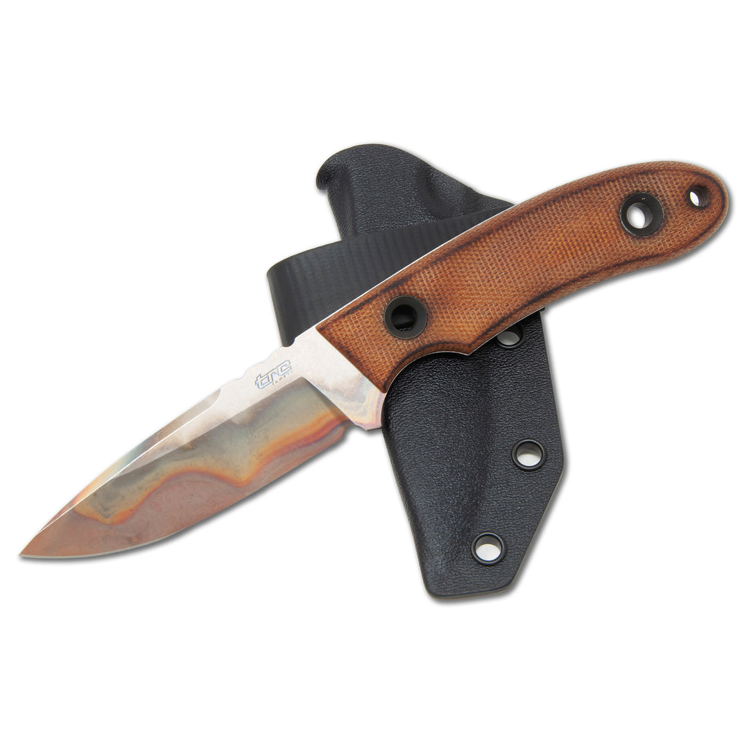 TRC Kosmos knife with custom Kydex sheath