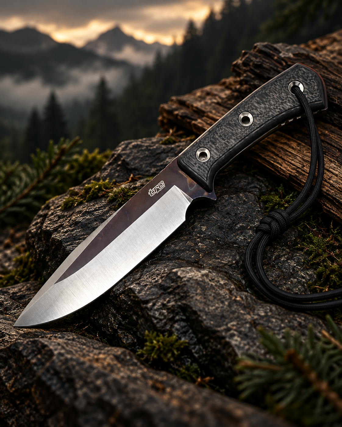 TRC Apocalypse knife on the rock