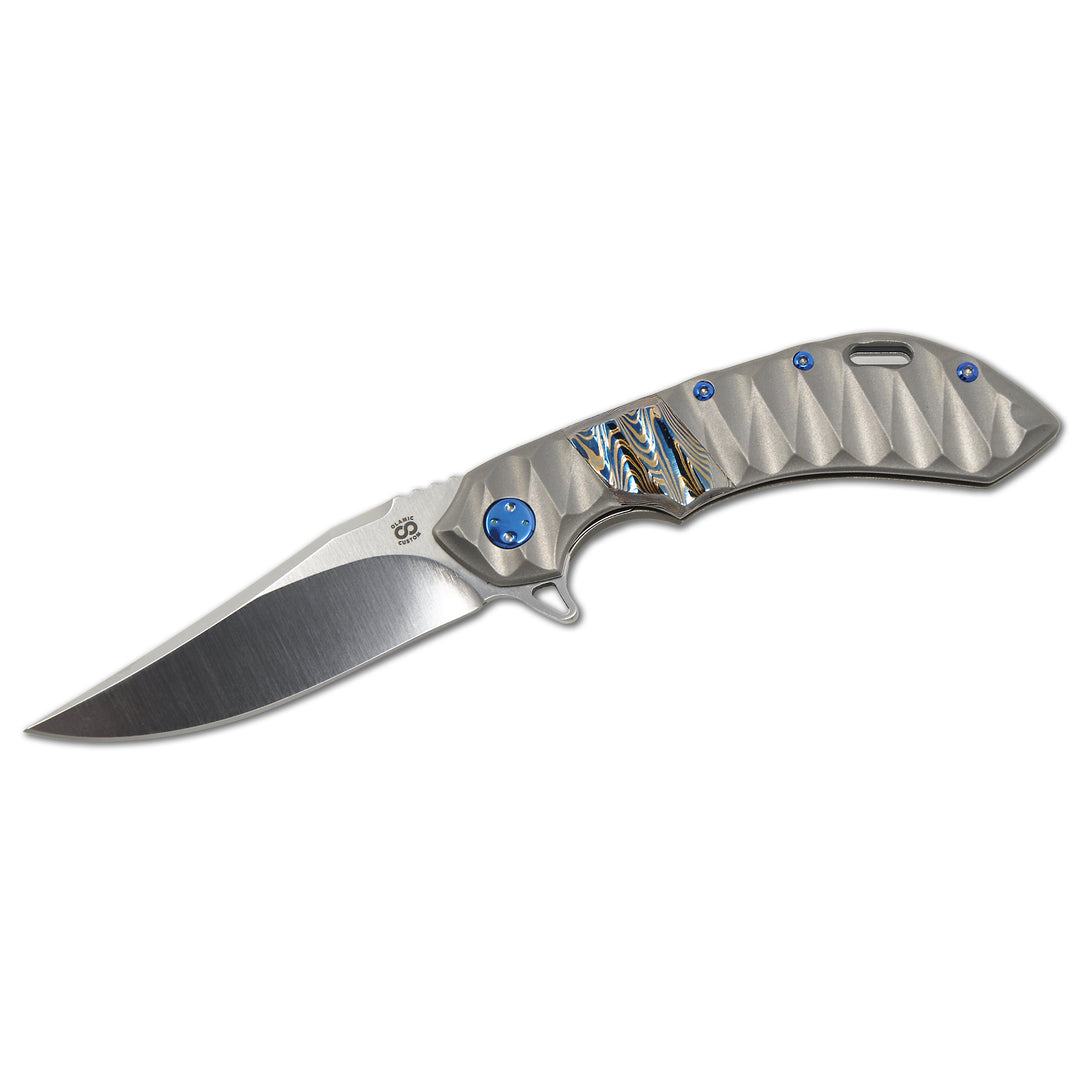 Olamic Wayfarer 247 folding knife S90V Bowie blade