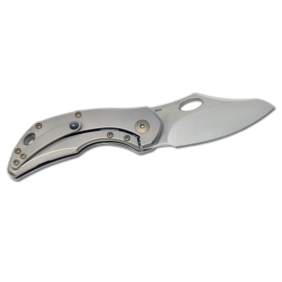 Olamic Busker folding knife with M390 Semper blade, other side