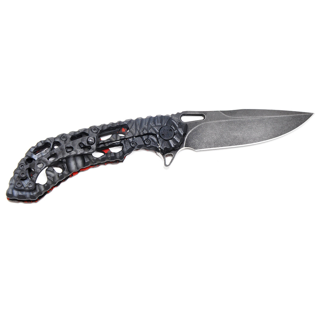 Other side of Olamic Wayfarer 247 Featherweight Carbon Fiber, Aphotic Black finish on the titanium handle