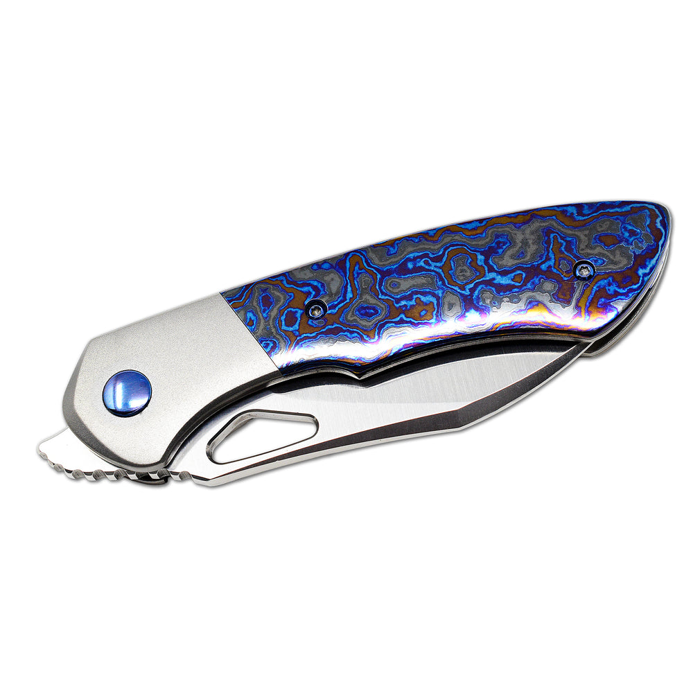 Olamic WhipperSnapper – CPM 20CV, Satin Wharnfoot, Black Timascus