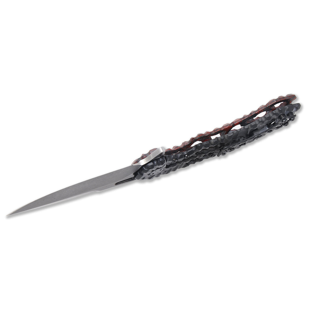 Frame lock on Olamic Wayfarer 247 Featherweight Carbon Fiber custom folding knife
