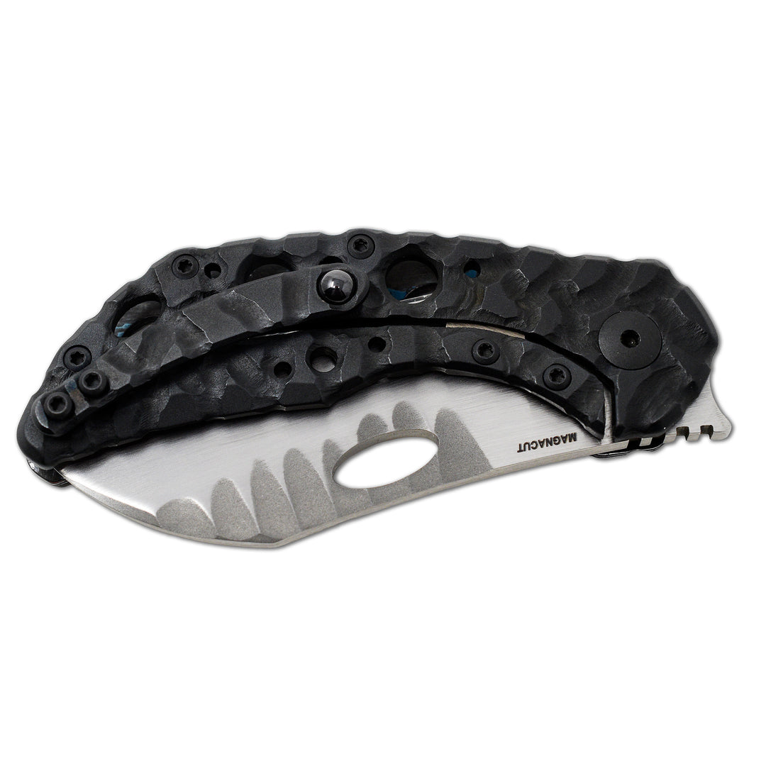 Olamic Busker folded, Aphotic titanium handle side