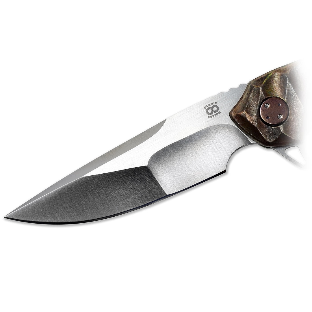CTS-XHP Suna blade with compound grind by Mike Irie – satin finish details