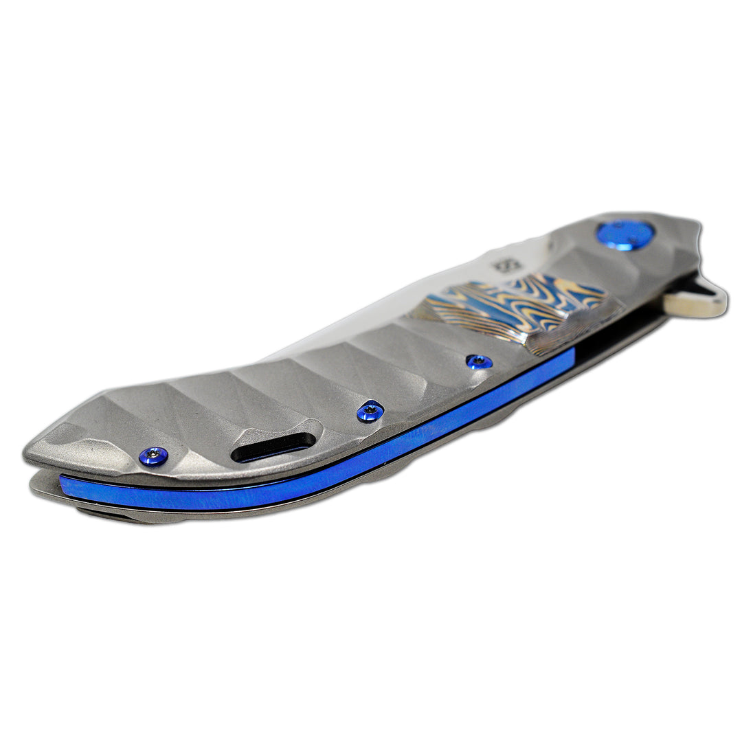 Olamic Wayfarer 247 blue titanium spacer and hardware
