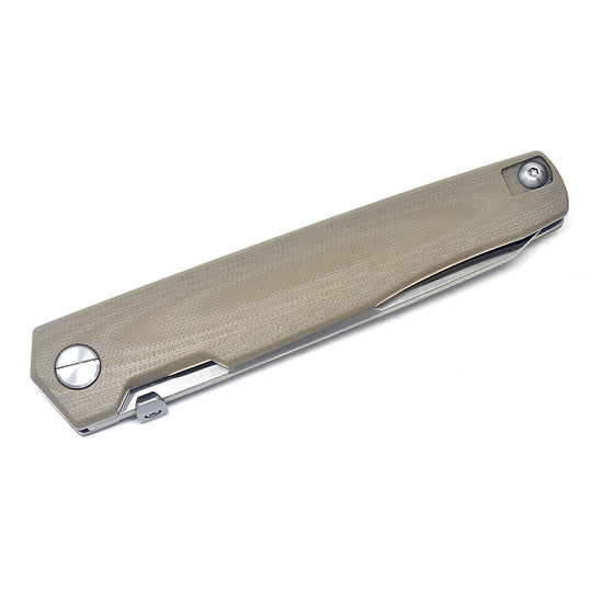 Closed Mr. Blade Pike Tan with Tan G10 handle