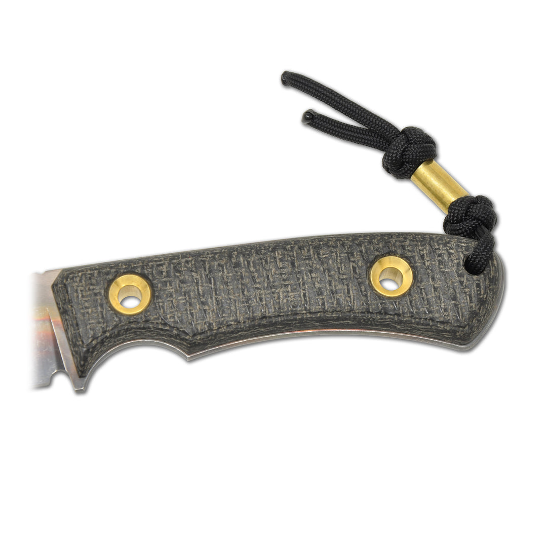 TRC Polheim Black Burlap Micarta handle detail