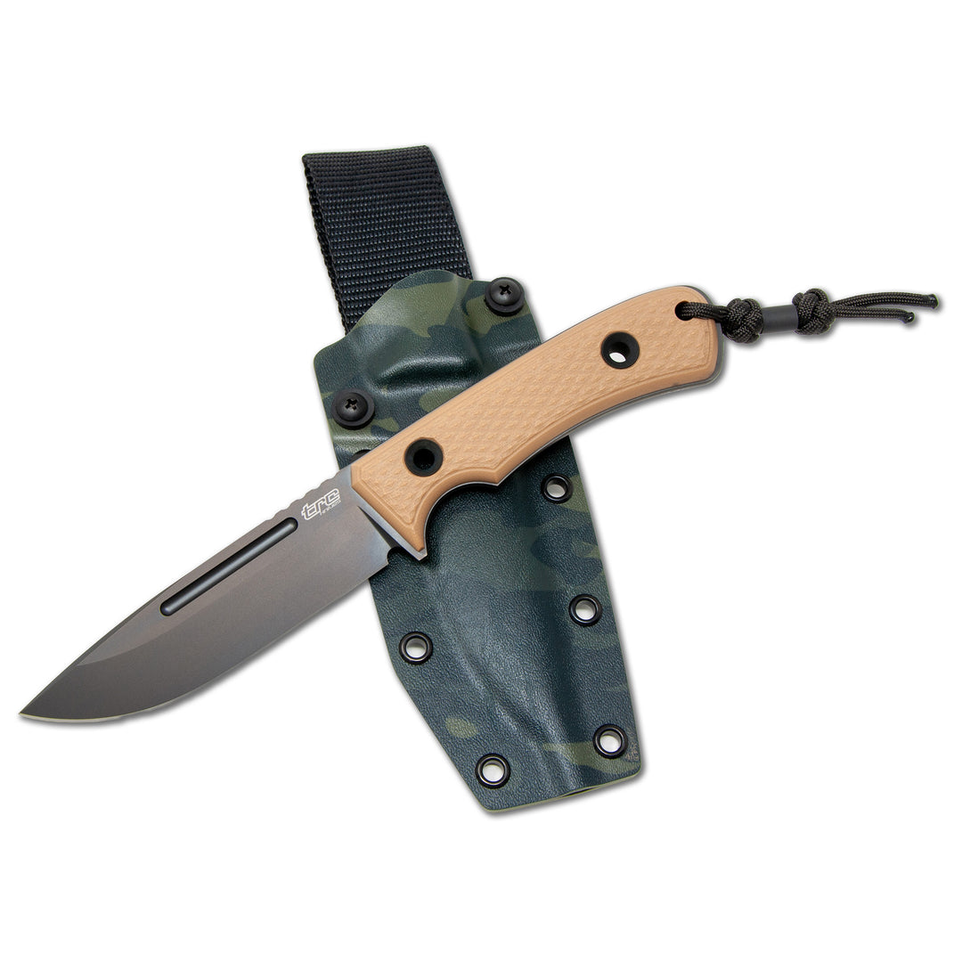 TRC South Pole V4E Coyote knife with Multicam Black Kydex sheath