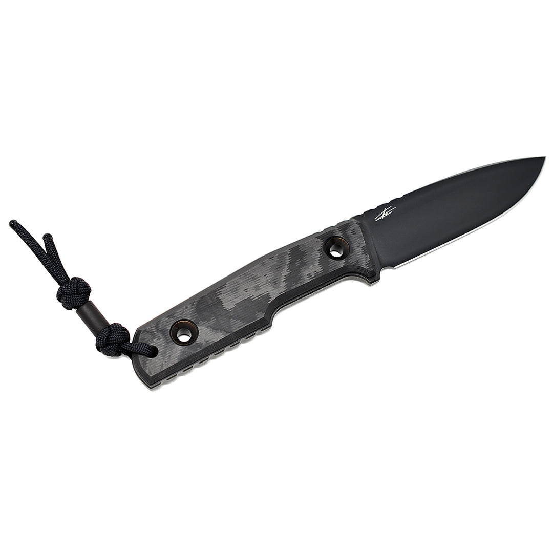DLC-coated ELMAX blade and Black Camo Carbon Fiber handle on TRC Urban Tactical Signature.