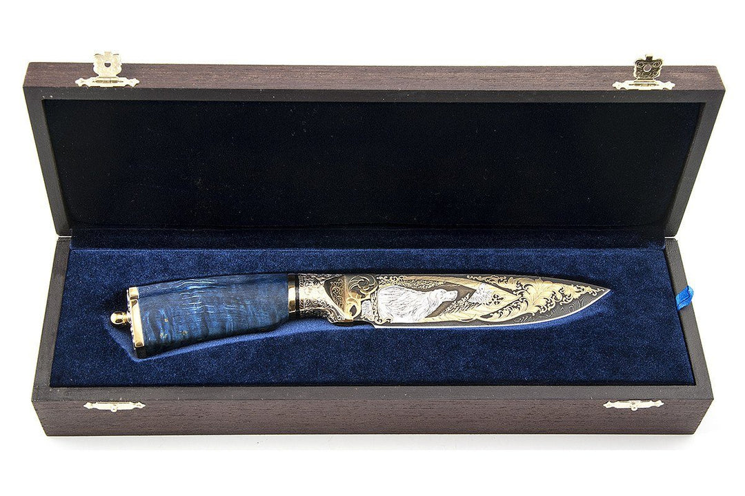 Setter - custom art knife from Rosarms in the box