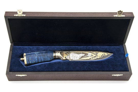 Setter - custom art knife from Rosarms in the box