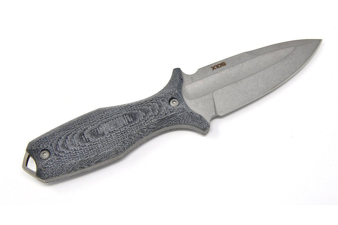 Other side of the knife, X105 steel