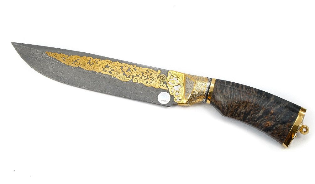 Rosarms Wolf custom knife with Damascus blade
