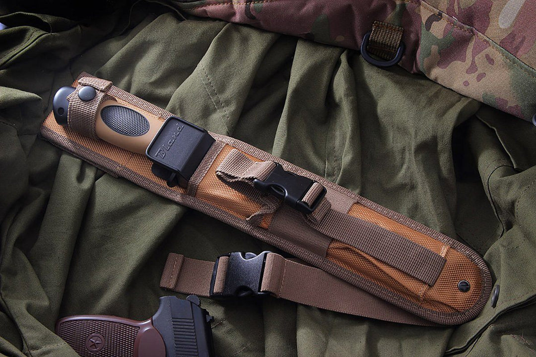 Polite - tactical knife by Mr. Blade in the sheath
