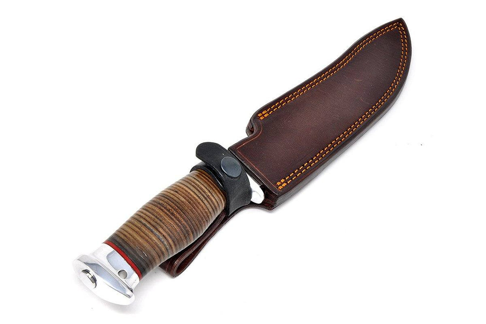Knife in the leather sheath