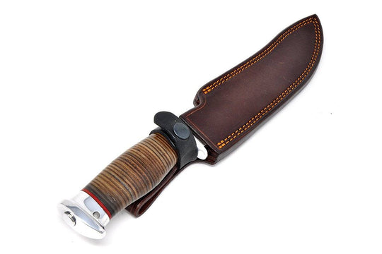 Knife in the leather sheath