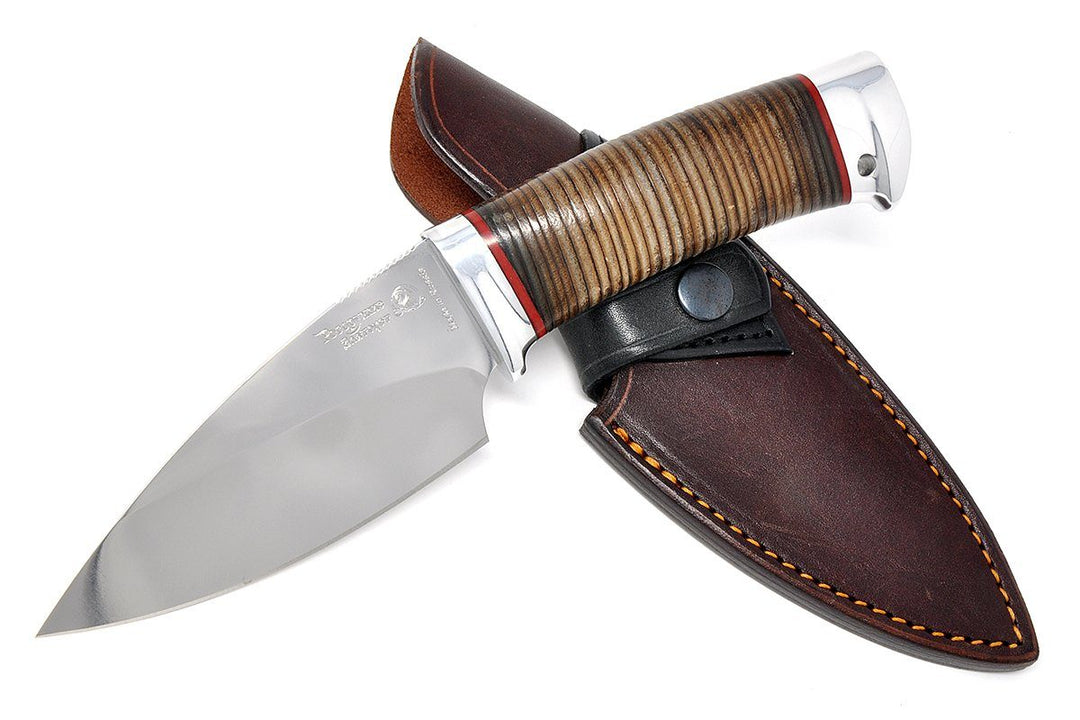 Knife with the leather sheath