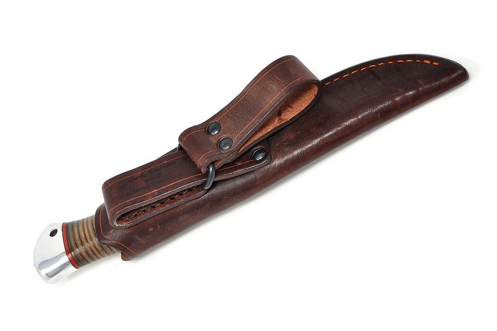 Knife in the leather sheath