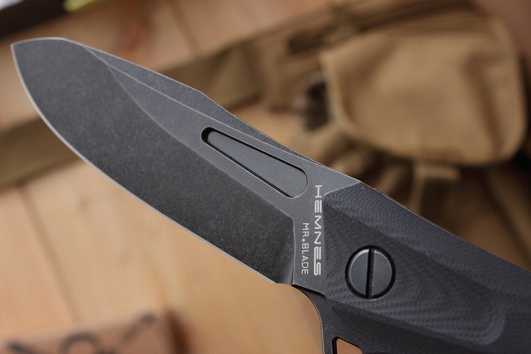 Hemnes folding knife by Mr. Blade, blade details.