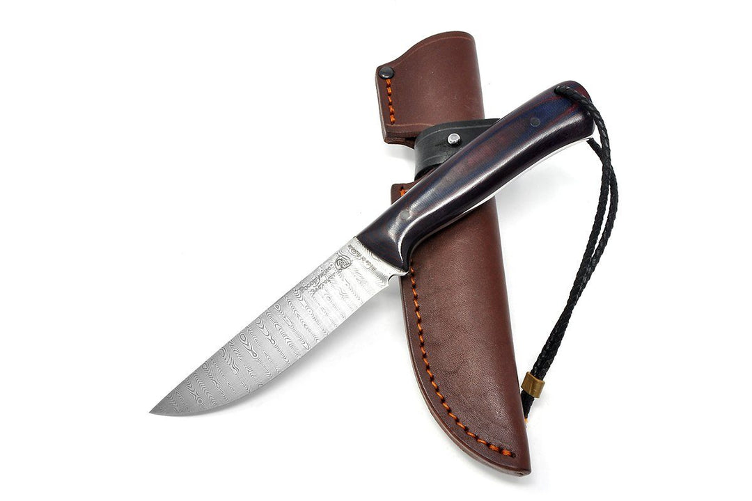 Knife with the leather sheath