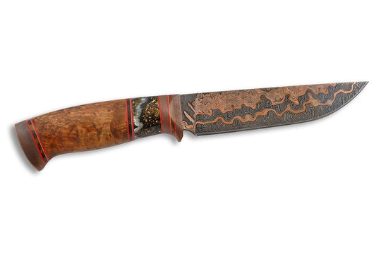 Suna Mokume - custom knife by Olamic cutlery, other side