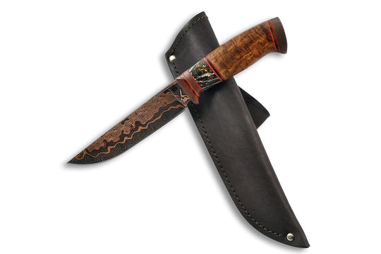with the leather sheath