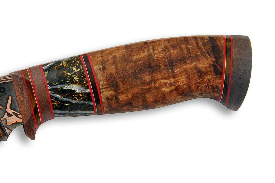 Suna Mokume - custom knife by Olamic cutlery, handle details